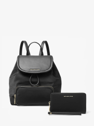 Жіночий набір в подарунковій коробці Michael Kors рюкзак та гаманець 1159845511 (Чорний One Size)