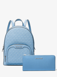 Жіночий набір Michael Kors рюкзак та шкіряний гаманець 1159845651 (Блакитний One Size)