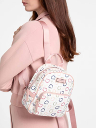 Женский рюкзак из текстиля YC Canvas Backpack GUESS с принтом 1159850055 (Молочный One Size)