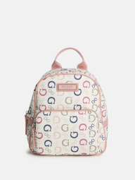 Женский рюкзак из текстиля YC Canvas Backpack GUESS с принтом 1159850055 (Молочный One Size)