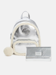 Женский набор GUESS рюкзак и кошелек 1159858898 (Серебристый One Size)