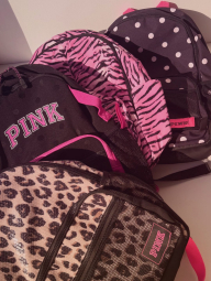 Большой рюкзак Victoria's Secret PINK с принтом и пайетками 1162788628 (Леопардовый One size)