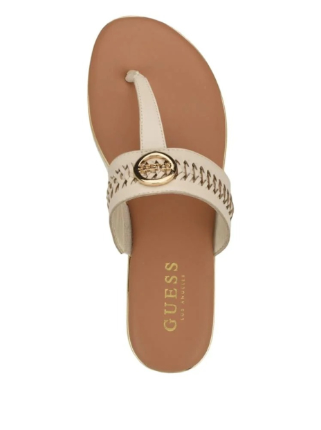 Изящные женские сандалии GUESS с логотипом 38,5 (8 US) 24,5 см Бежевый 1159839524