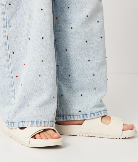 Женские сандалии Calvin Klein с логотипом 38,5 (8 US) 25 см Молочный 1159847009