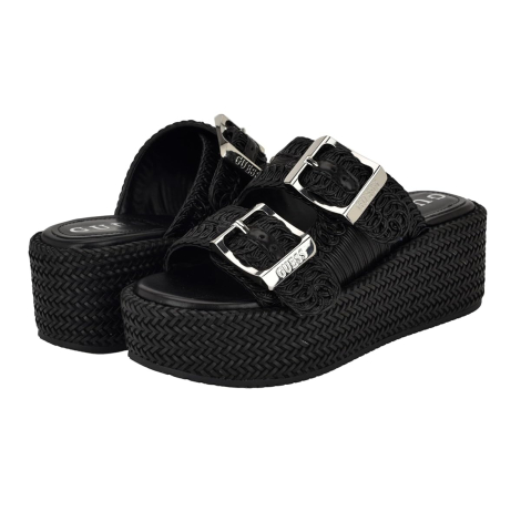 Жіночі сандалі Binks GUESS на платформі 38 (7,5 US) 25 см Чорний 1159848205