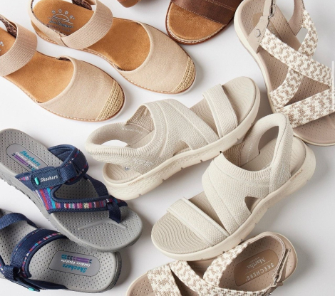 Жіночі сандалі Skechers 39,5 (9,5 US) 26 см Білий/Бежевий 1159848208