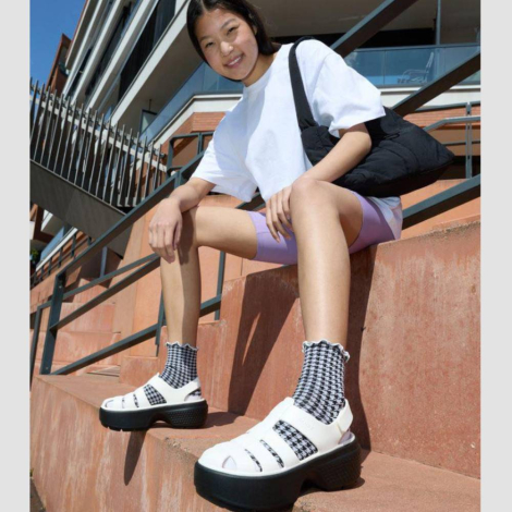 Женские сандалии Stomp Fisherman Crocs на платформе 41-42 (m8/w10 US) 27 см Белый 1159850964