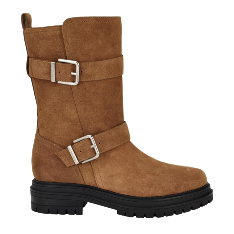 Жіночі замшеві чоботи Galivan Calvin Klein з ремінцями 37 (6,5 US) 24 см Коричневий 1159851280