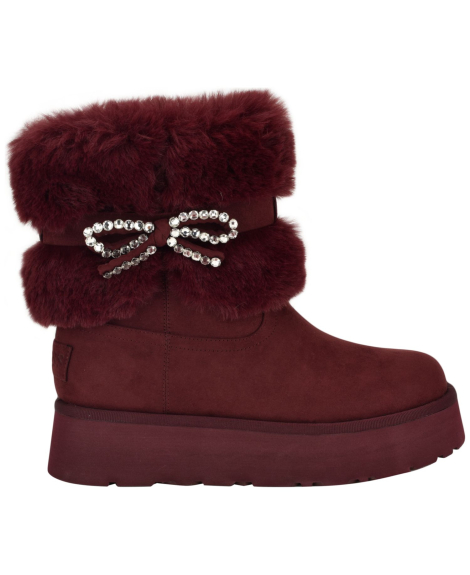 Женские сапоги GUESS с искусственным мехом 36,5 (6 US) 23,5 см Бордовый 1159860416