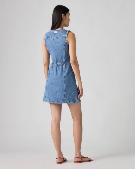 Джинсова міні-сукня Levi's сарафан 1161576049 (Блакитний M)