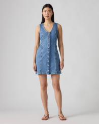 Джинсова міні-сукня Levi's сарафан 1161617549 (Блакитний S)