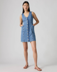 Джинсова міні-сукня Levi's сарафан 1161576049 (Блакитний M)