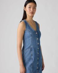 Джинсова міні-сукня Levi's сарафан 1161576049 (Блакитний M)