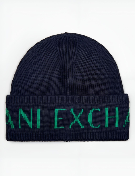 Вязаная шапка-бини Armani Exchange 1159842817 (Синий One size)