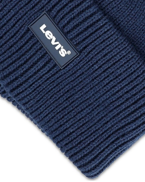 Стильная вязаная шапка Levi's с логотипом 1159842850 (Синий One size)