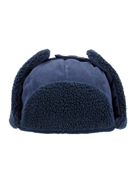 Мужская вельветовая шапка-ушанка Levi's с экомехом 1159843149 (Синий S/M)