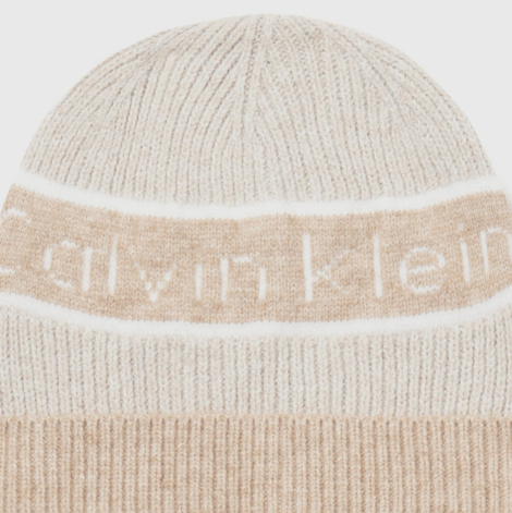 Женская вязаная шапка Calvin Klein 1159843612 (Бежевый One size)