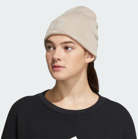 Шапка-бини Adidas с логотипом 1159851971 (Бежевый One size)