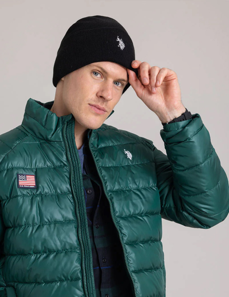 Шапка бини U.S. Polo Assn с вышитым логотипом 1159853074 (Черный One size)