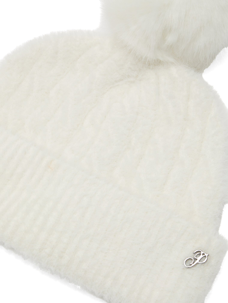 Женская шапка Victoria's Secret Pink с помпоном 1159855953 (Белый One size)