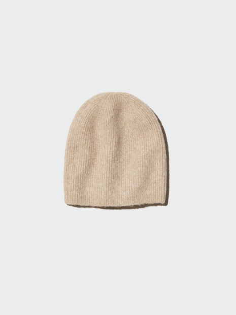 Вязаная шапка из пряжи Soufflé UNIQLO 1159856017 (Бежевый One size)