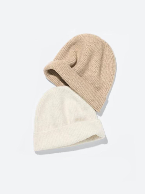 Вязаная шапка из пряжи Soufflé UNIQLO 1159856103 (Молочный One size)