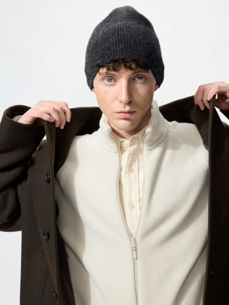 Вязаная шапка UNIQLO 1159856514 (Серый One size)