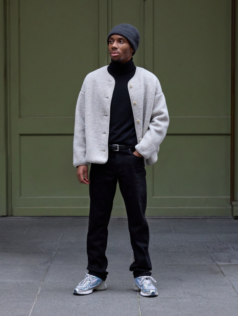 В'язана шапка UNIQLO 1159856514 (Сірий One size)