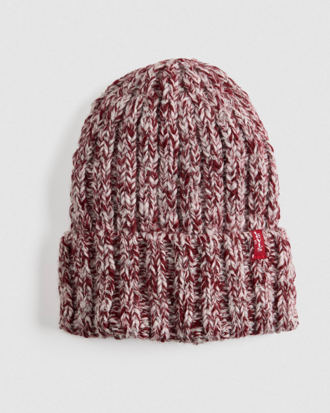 В'язана шапка Levi's 1159857362 (Білий/Бордовий One size)