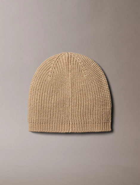 Женская вязаная шапка Calvin Klein с блеском 1159859382 (Коричневый One size)