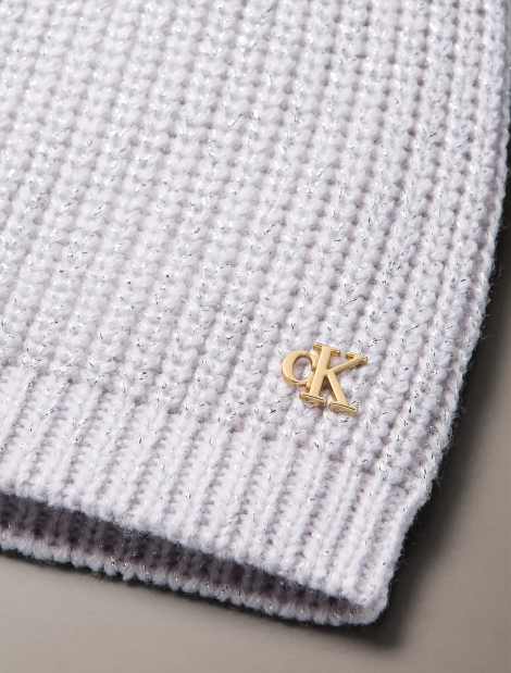 Женская вязаная шапка Calvin Klein с блеском 1159859906 (Сиреневый One size)