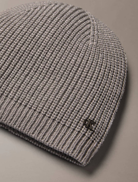 В'язана жіноча шапка Calvin Klein з блиском 1159859907 (Сірий One size)