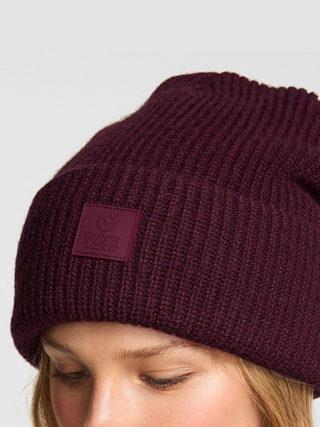 Женская шапка Victoria's Secret Pink с логотипом 1159860387 (Бордовый One size)