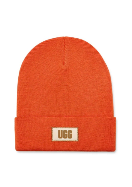 Вязаная шапка-бини UGG с логотипом 1159861612 (Оранжевый One size)