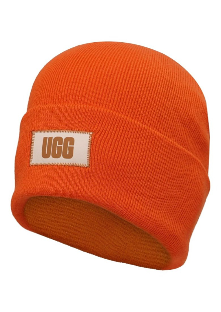 Вязаная шапка-бини UGG с логотипом 1159861612 (Оранжевый One size)