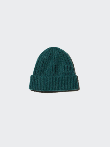Вязаная шапка UNIQLO HEATTECH 1159865161 (Зеленый One size)