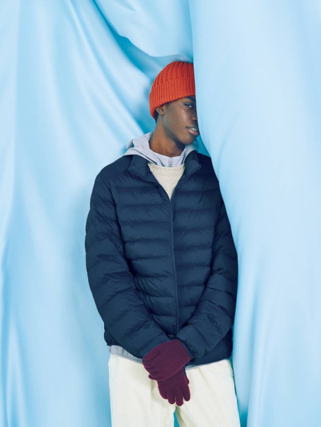 Вязаная шапка UNIQLO HEATTECH 1159865275 (Оранжевый One size)