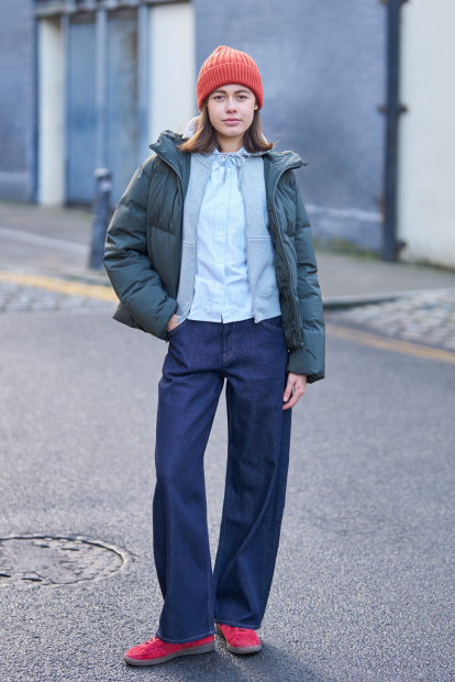 Вязаная шапка UNIQLO HEATTECH 1159865275 (Оранжевый One size)