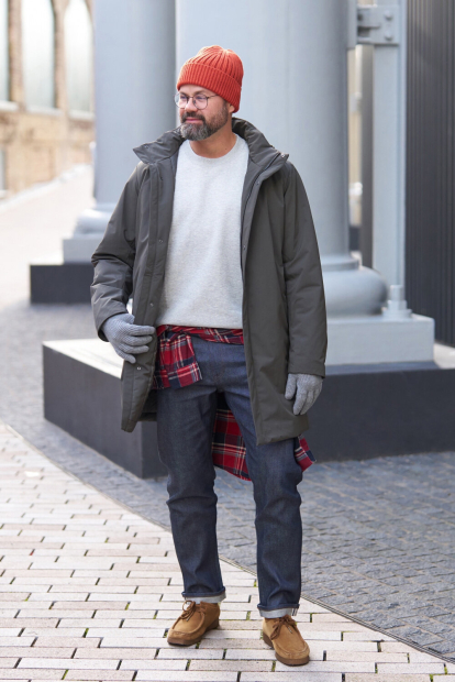 Вязаная шапка UNIQLO HEATTECH 1159865275 (Оранжевый One size)
