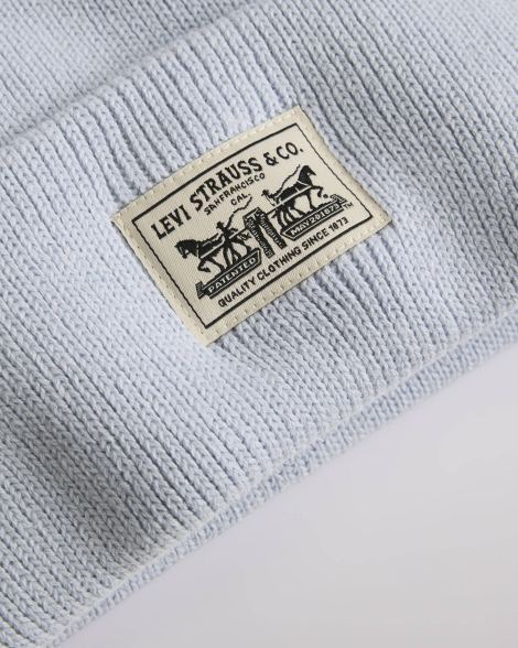В'язана шапка-біні Levi's з логотипом 1160299391 (Блакитний One size)