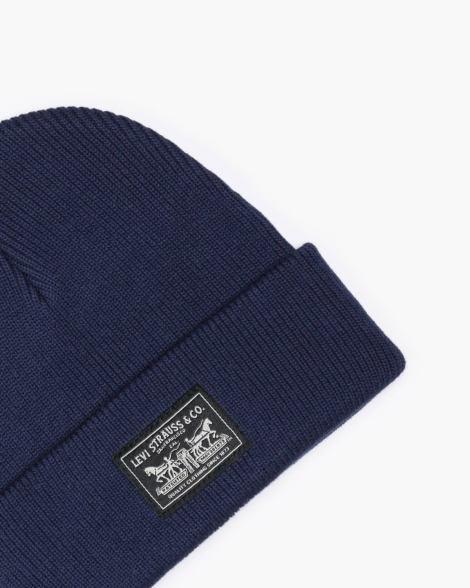 Вязаная шапка-бини Levi's с логотипом 1160301171 (Синий One size)