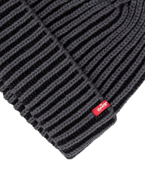 Вязаная шапка бини Levi's с логотипом 1161243121 (Серый One size)