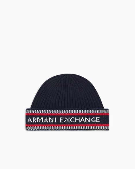 Вязаная шапка-бини Armani Exchange 1161844342 (Синий One size)
