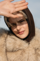 В'язана балаклава H&M 1159842063 (Коричневий One size)
