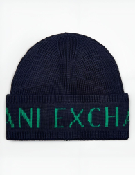 Вязаная шапка-бини Armani Exchange 1159842817 (Синий One size)