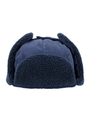 Мужская вельветовая шапка-ушанка Levi's с экомехом 1159843149 (Синий S/M)