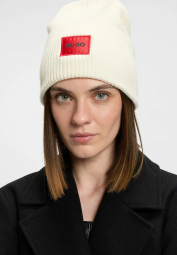 В'язана шапка біні Hugo Boss з логотипом 1159851438 (Молочний One size)