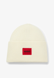В'язана шапка біні Hugo Boss з логотипом 1159851438 (Молочний One size)