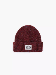 Вязаная шапка бини Levi's с логотипом 1159852846 (Бордовый One size)