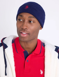 Шапка бини U.S. Polo Assn с вышитым логотипом 1159853062 (Синий One size)